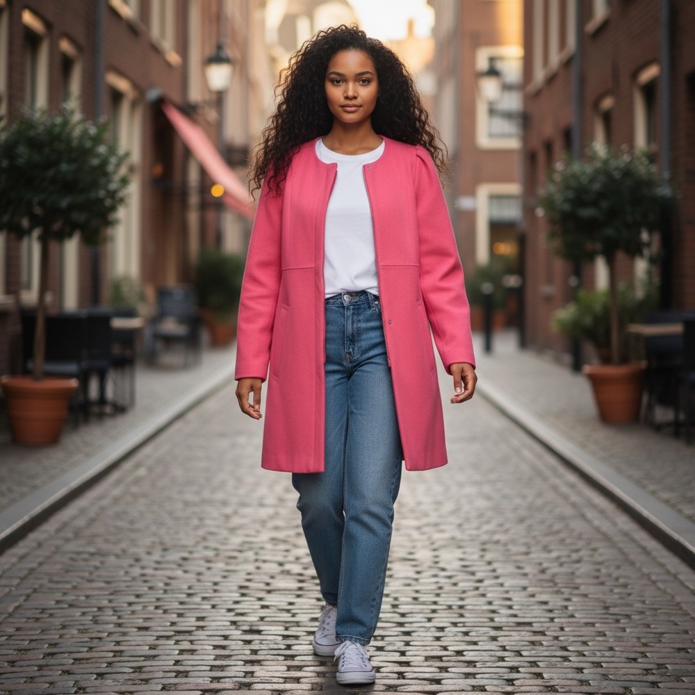 H&M Vibrant Pink Trench Coat